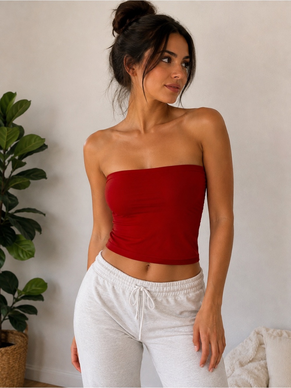 Windsor Red Tube Top Sleeveless Stretch Casual‎ Party Going Out Top Medium
